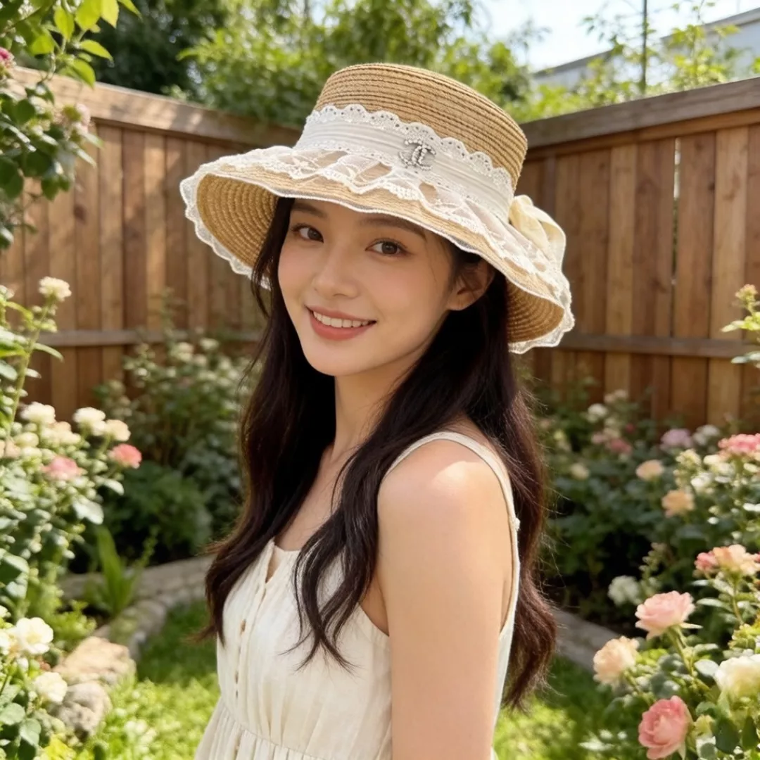샤넬 레이스 포인트 밀짚 모자 상세 이미지 2