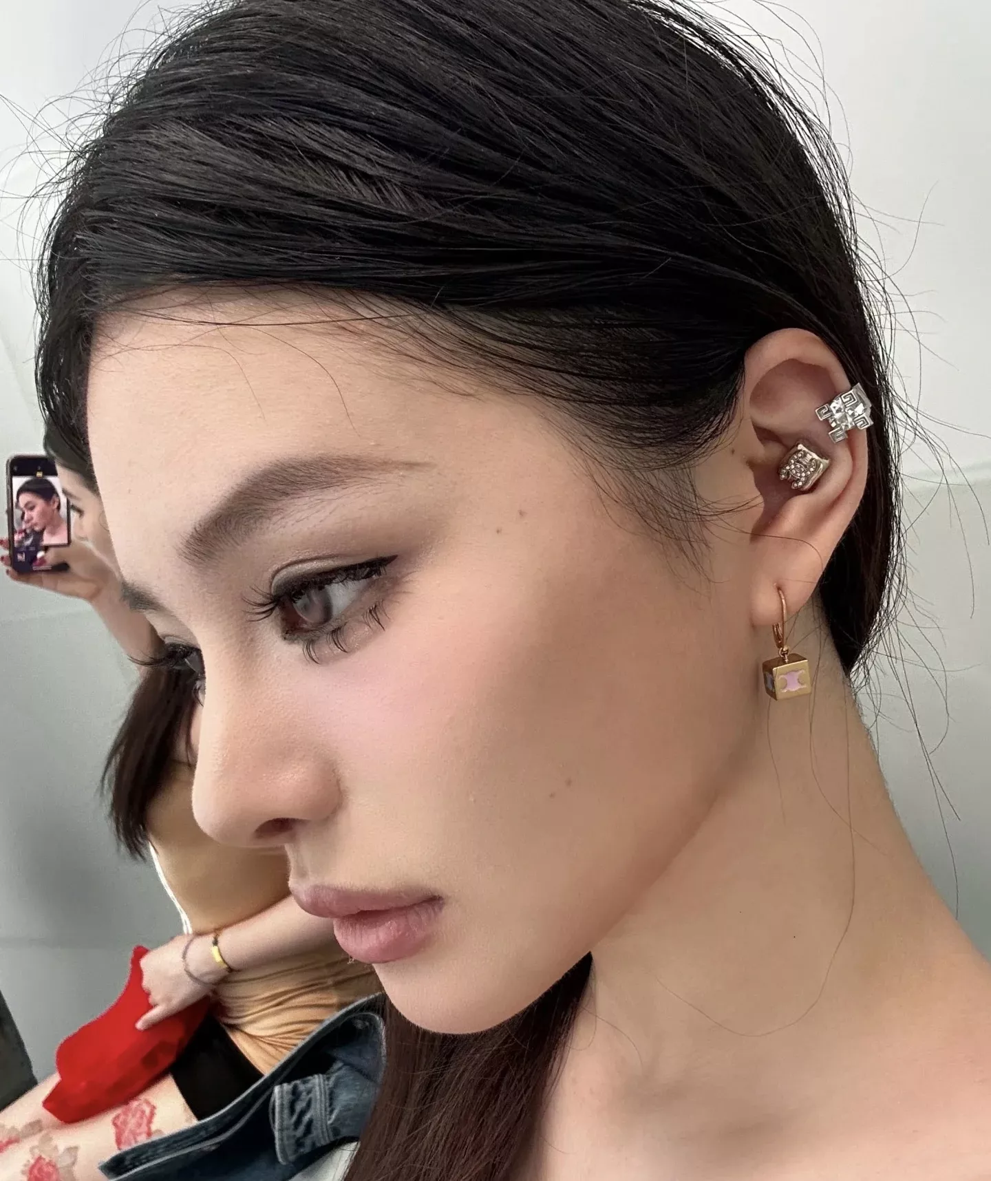 샤넬 미니 스퀘어 이어 스터드 상세 이미지 10