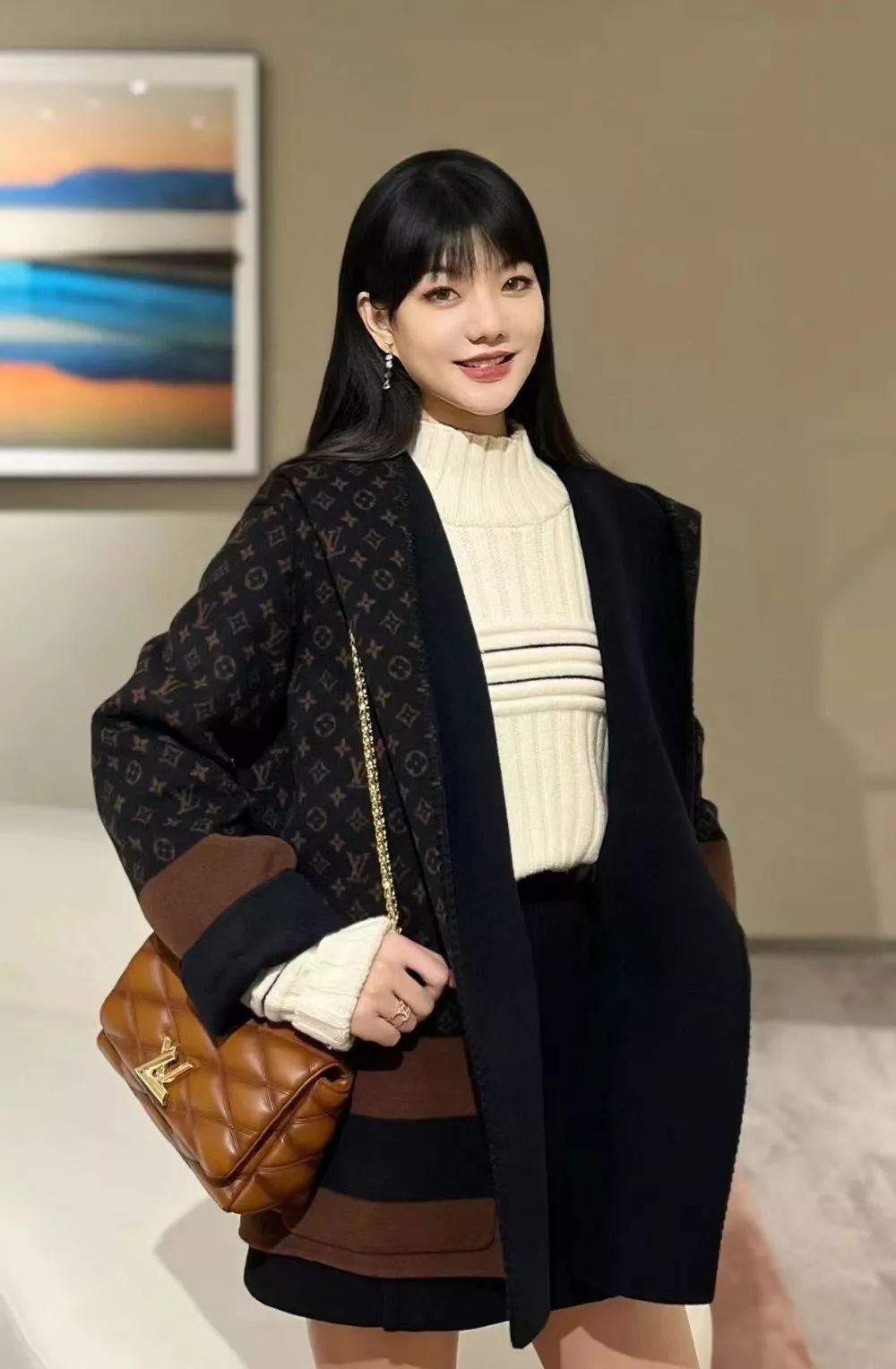 루이비통 핑크 크리스탈 태슬 이어링 상세 이미지 12