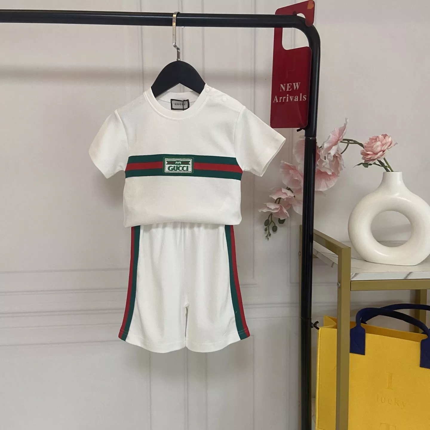 구찌 레드그린 포인트 반소매 상하복 상세 이미지 2