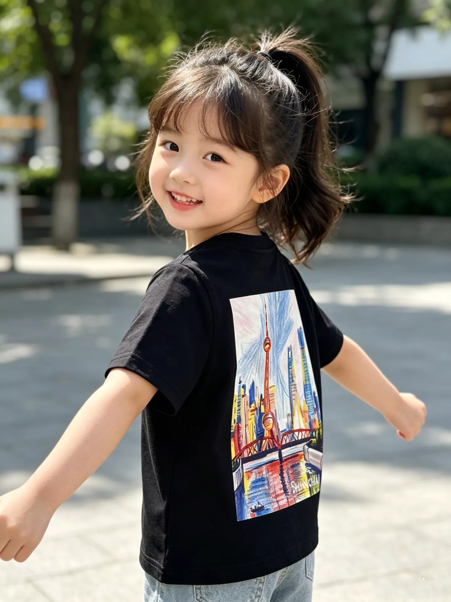 버버리 파일럿 베어 상하이 프린트 코튼 티셔츠 상세 이미지 31