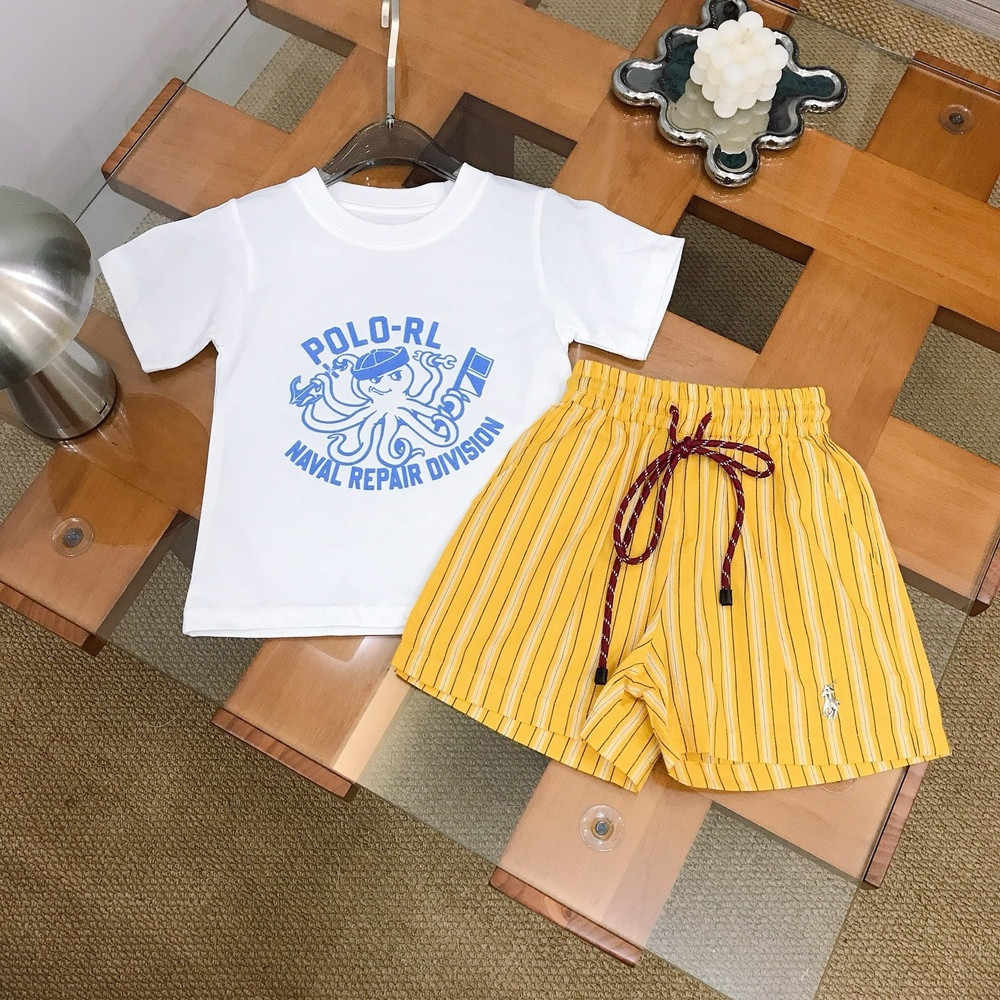 랄프로렌 옥토퍼스 프린트 반팔 상하 세트