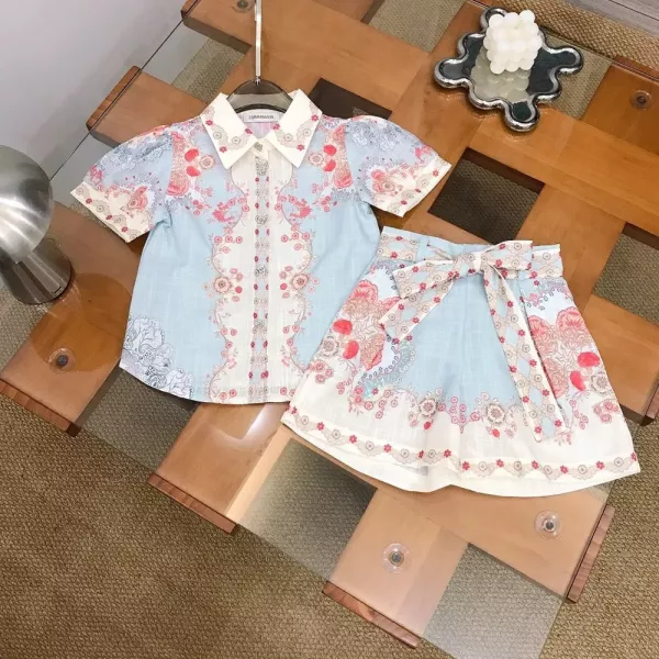 짐머만 플라워 프린트 카라 상하의