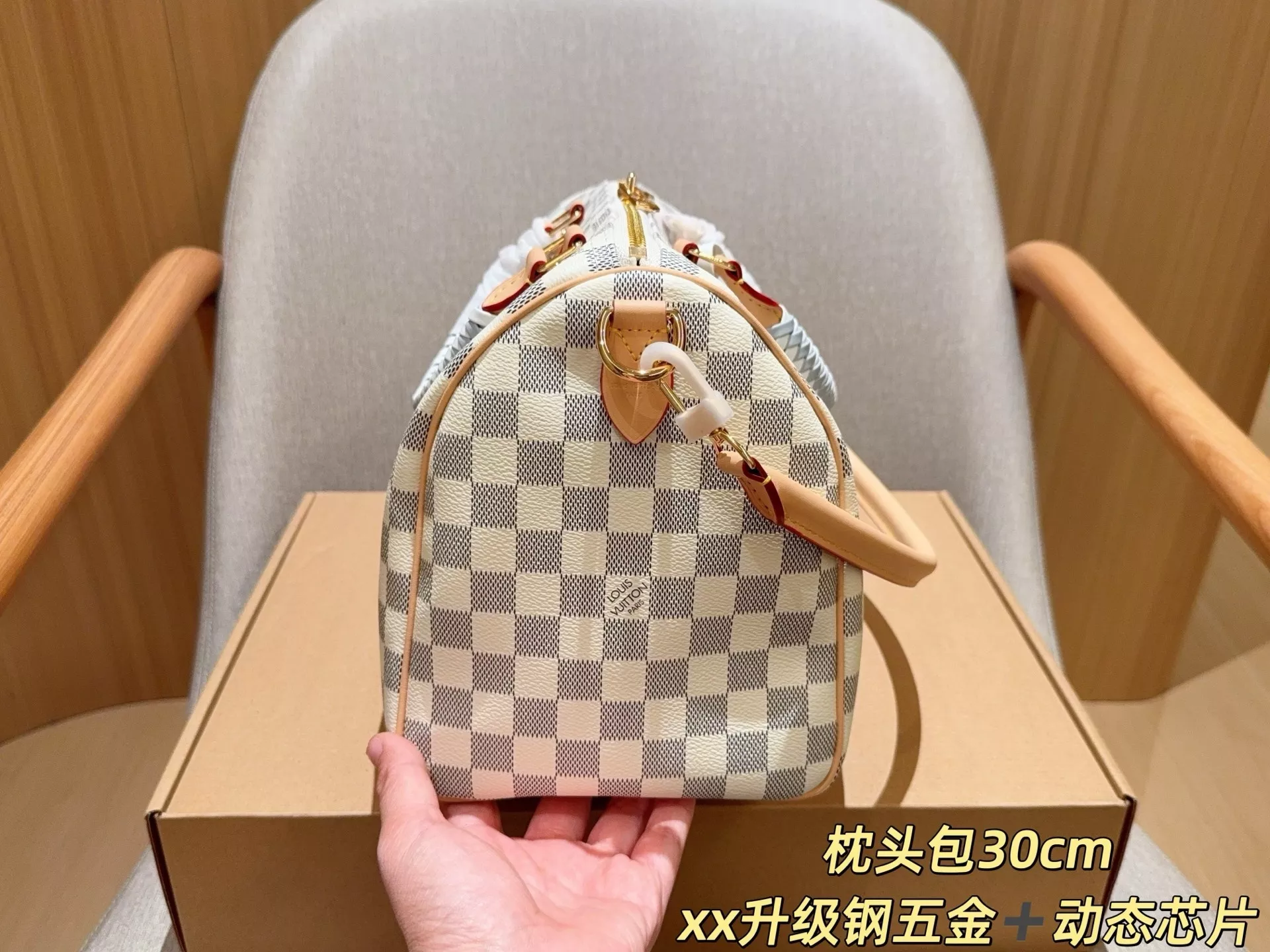 루이비통 다미에 화이트 스피디 스타일 백 상세 이미지 5