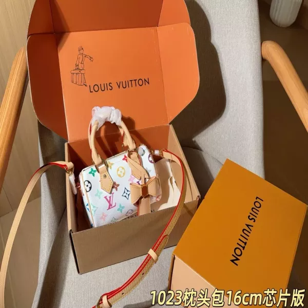 루이비통 화이트 멀티컬러 미니 원통 백