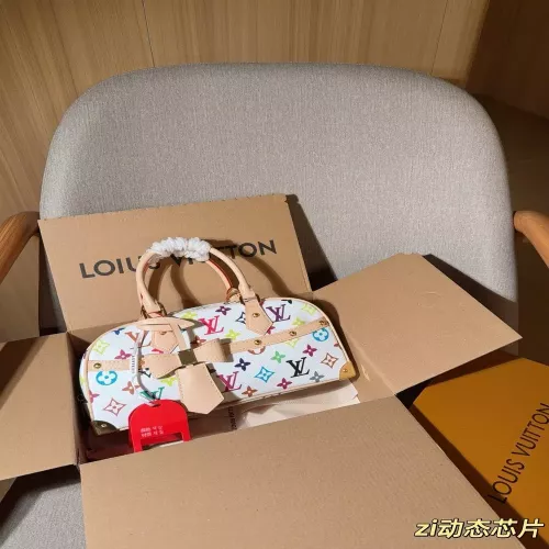 루이비통 화이트 멀티컬러 협업 원통형 핸드백