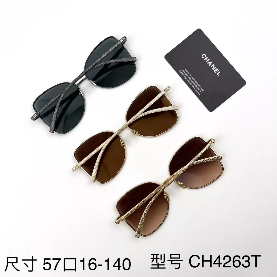 샤넬 곡선 실루엣의 티타늄 선글라스 상세 이미지 2