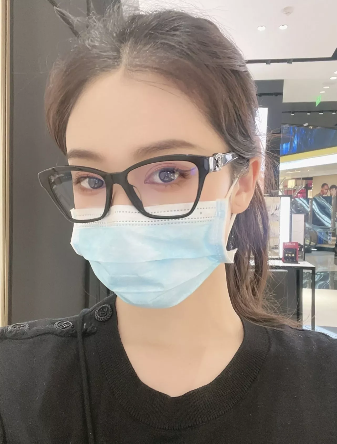 샤넬 미세한 캣아이 쉐입의 광학 안경테 상세 이미지 51