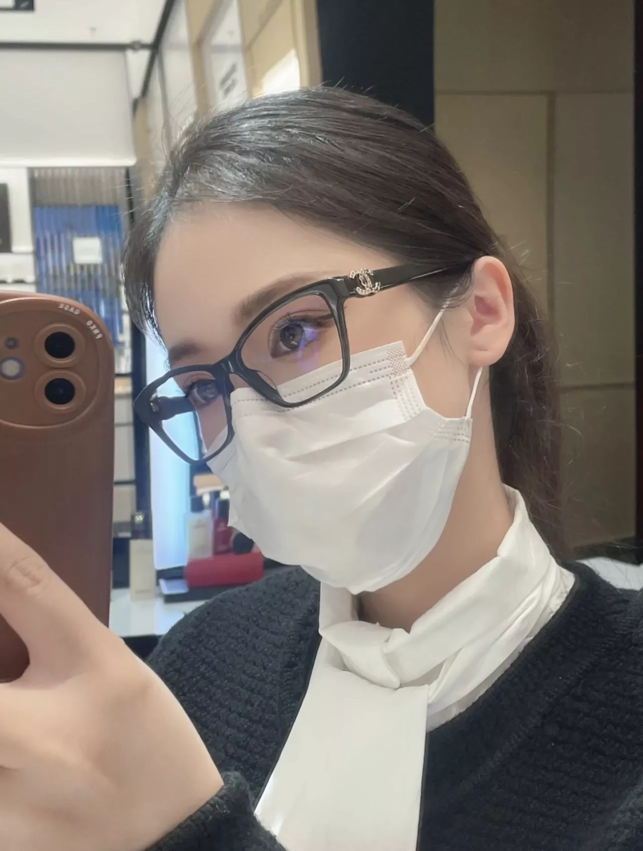 샤넬 미세한 캣아이 쉐입의 광학 안경테 상세 이미지 40