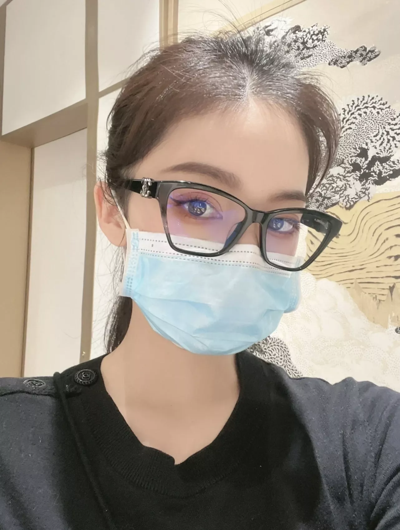 샤넬 미세한 캣아이 쉐입의 광학 안경테 상세 이미지 49