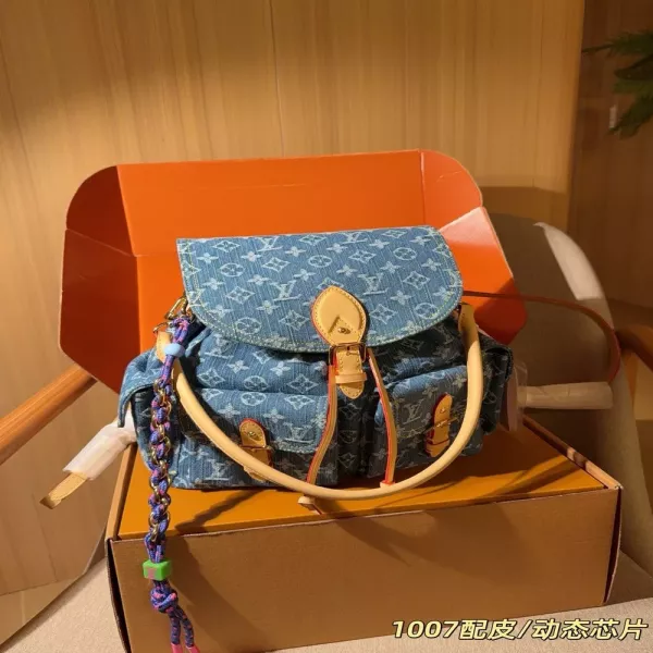 루이비통 데님 모노그램 백팩