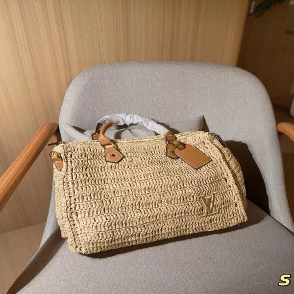 루이비통 라피아 짜임 스피디형 핸드백