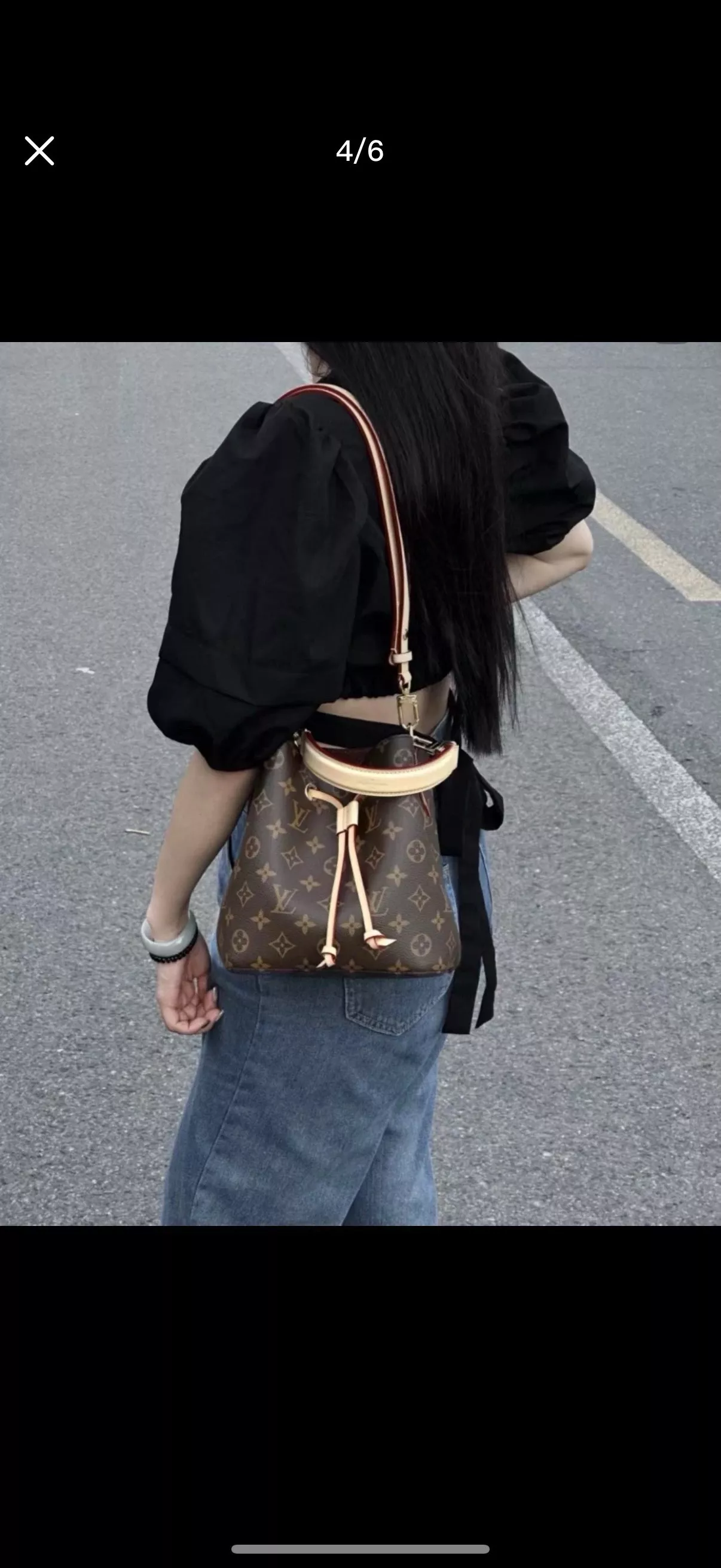 루이비통 네오노에 샴페인 컬러 버킷 스타일 백 상세 이미지 13
