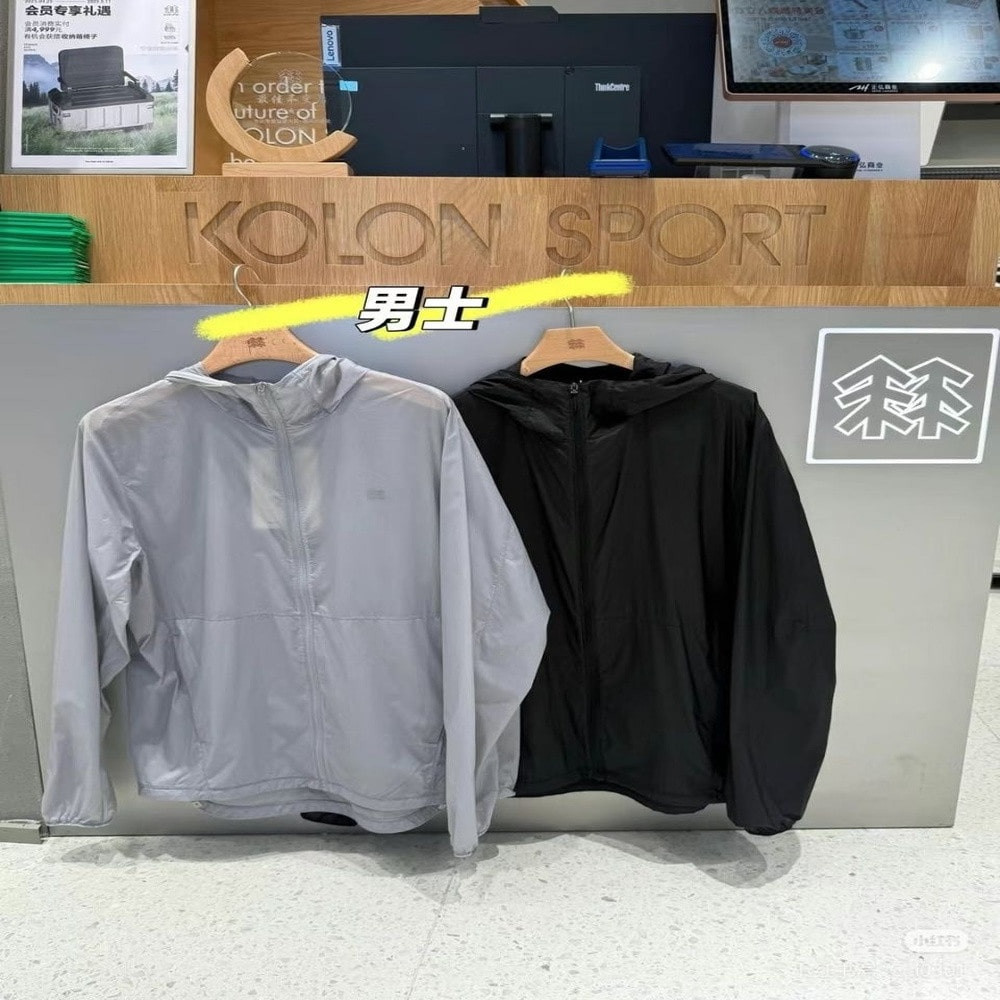 코오롱스포츠 경량 후드 바람막이 점퍼