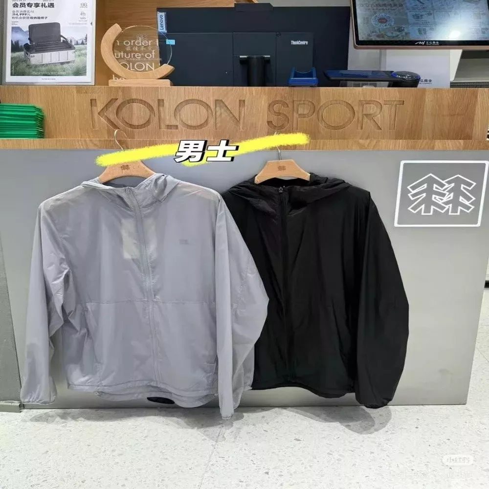 코오롱스포츠 경량 후드 바람막이 점퍼