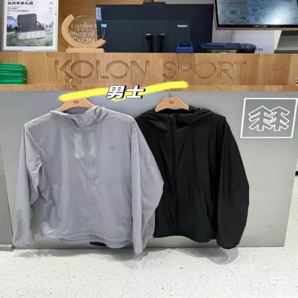 코오롱스포츠 경량 후드 바람막이 점퍼