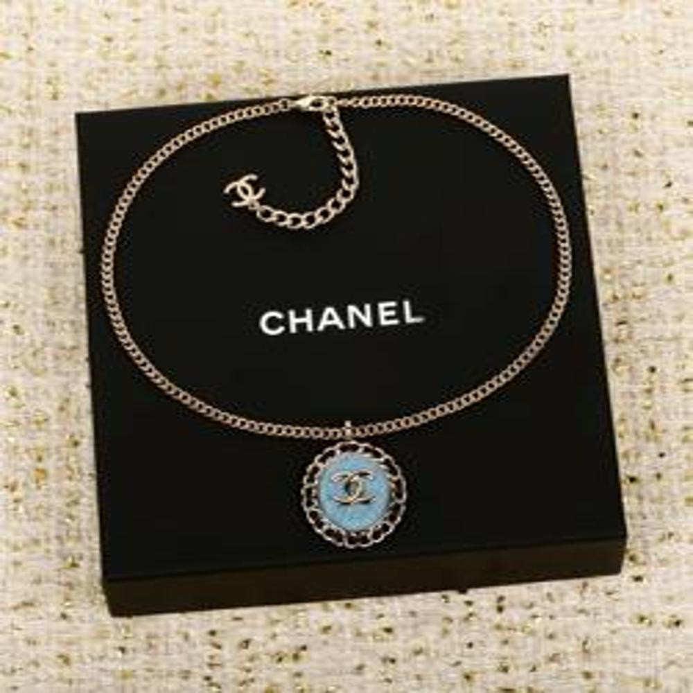 샤넬 25SS 데님 오벌 CC 체인 네크리스