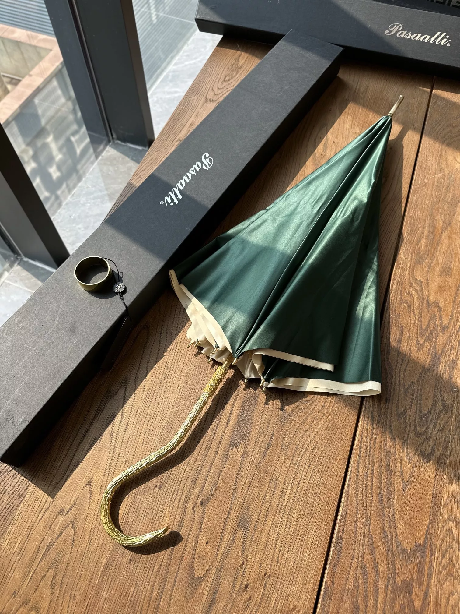 파소티 더블 레이어 수동 감성 롱 핸들 우산 상세 이미지 5