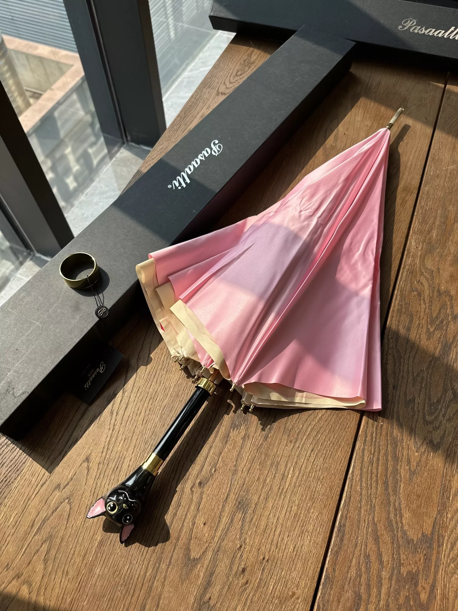 파소티 더블 레이어 수동 감성 롱 핸들 우산 상세 이미지 6
