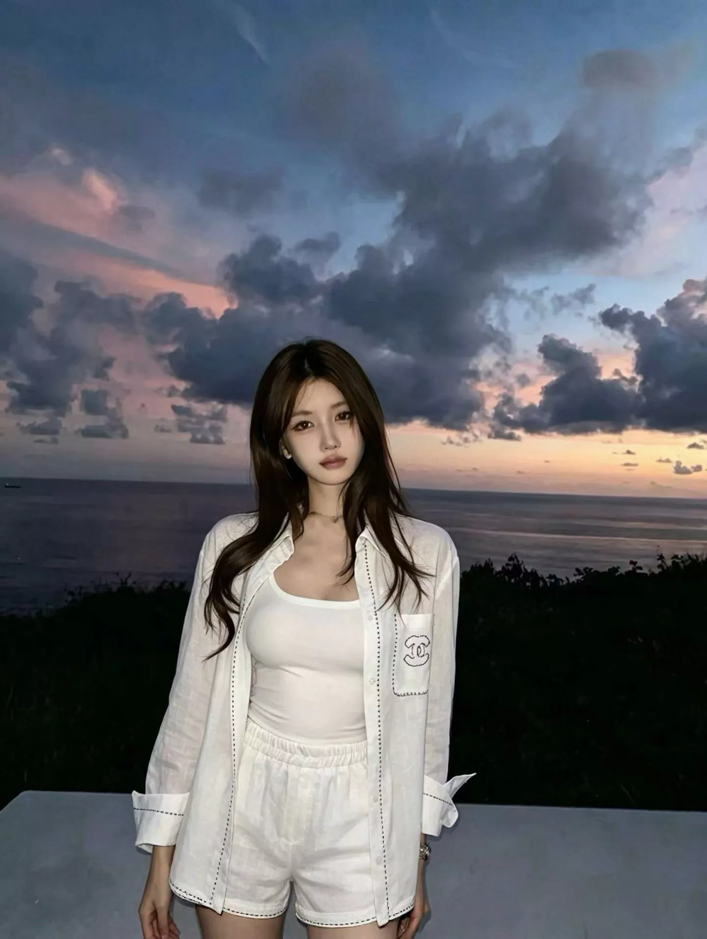 샤넬 자수 포인트 릴렉스 셔츠와 쇼츠 구성 상세 이미지 32