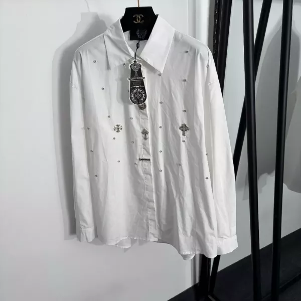 크롬하츠 십자가 장식 포인트 롱슬리브 셔츠