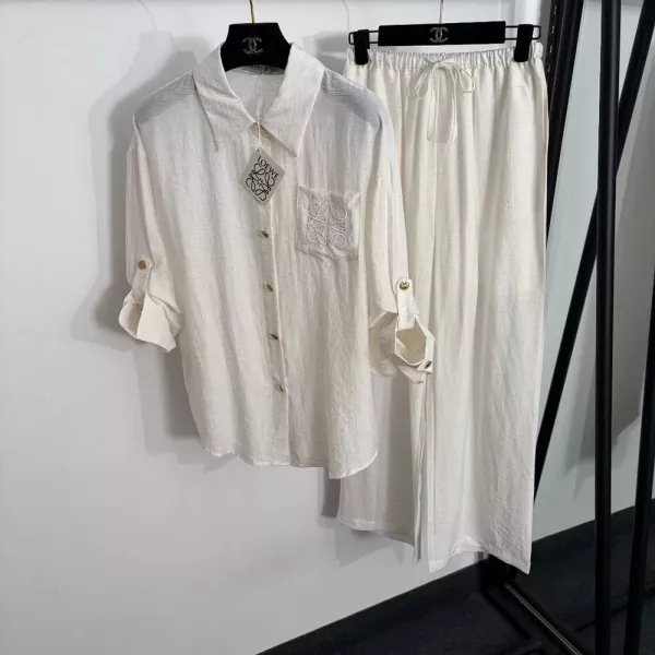 로에베 린넨 셔츠 와이드 팬츠 세트