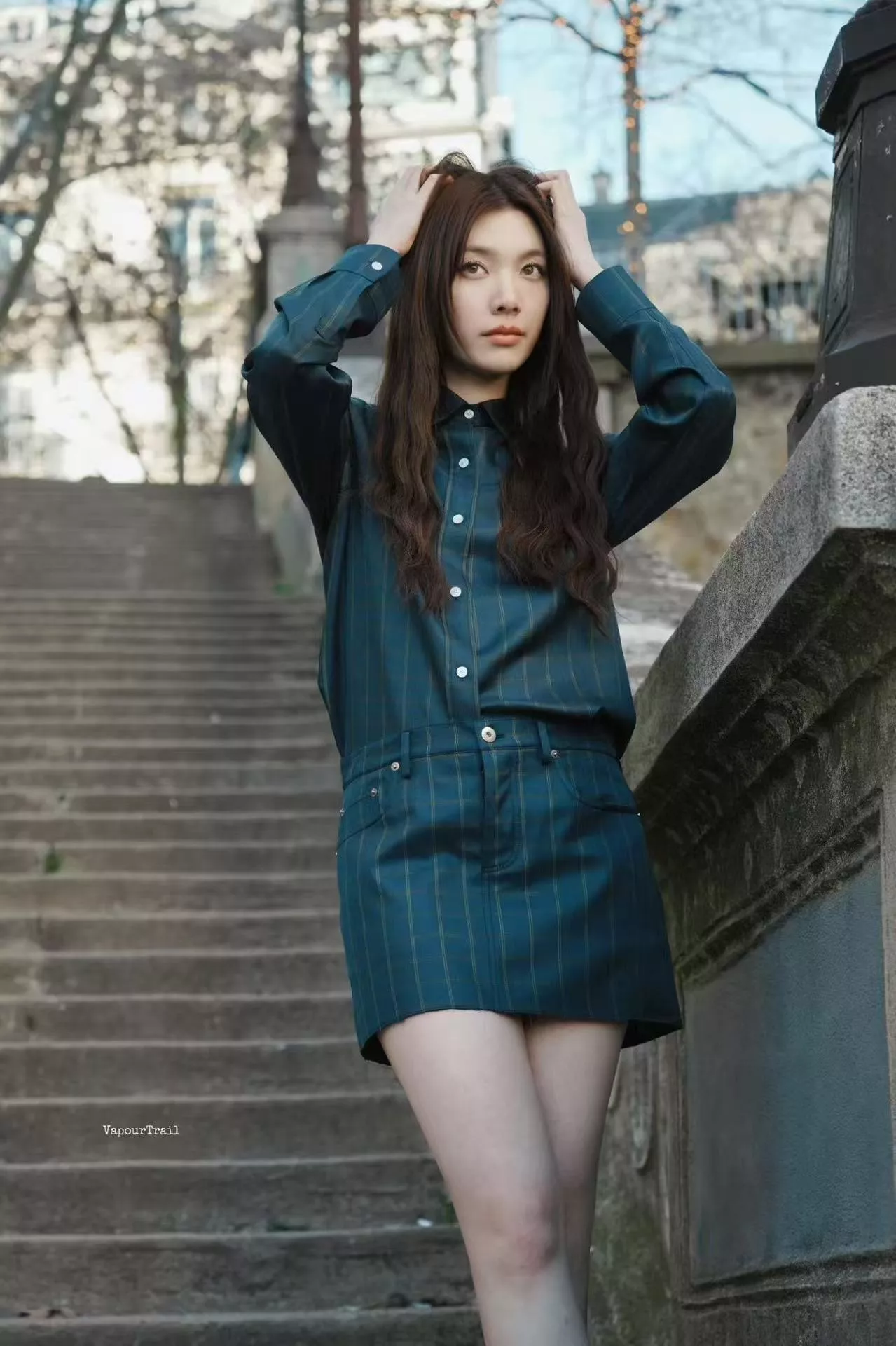 디올 체크 포인트 타이 장식 셔츠 상세 이미지 13