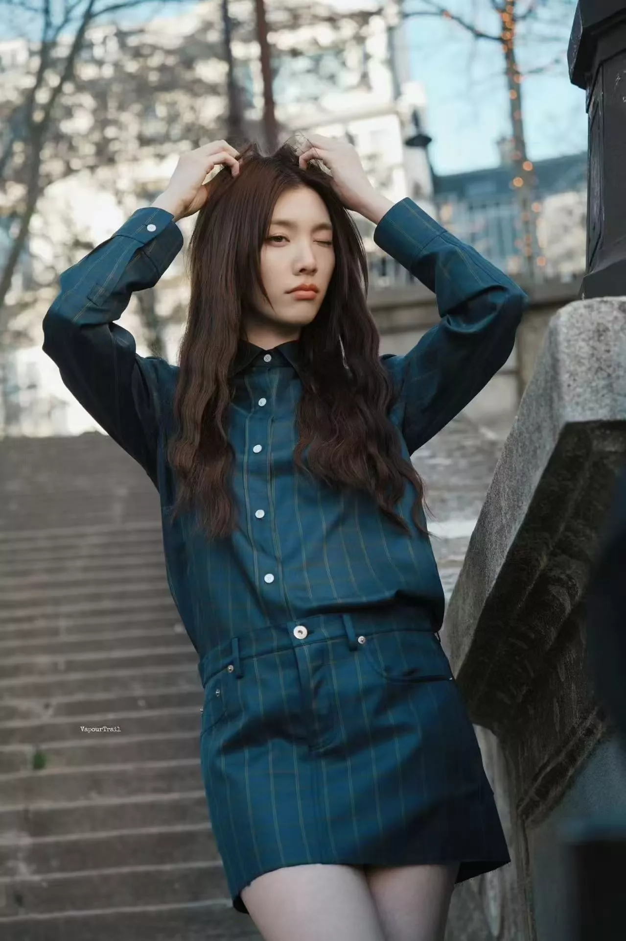 디올 체크 포인트 타이 장식 셔츠 상세 이미지 14