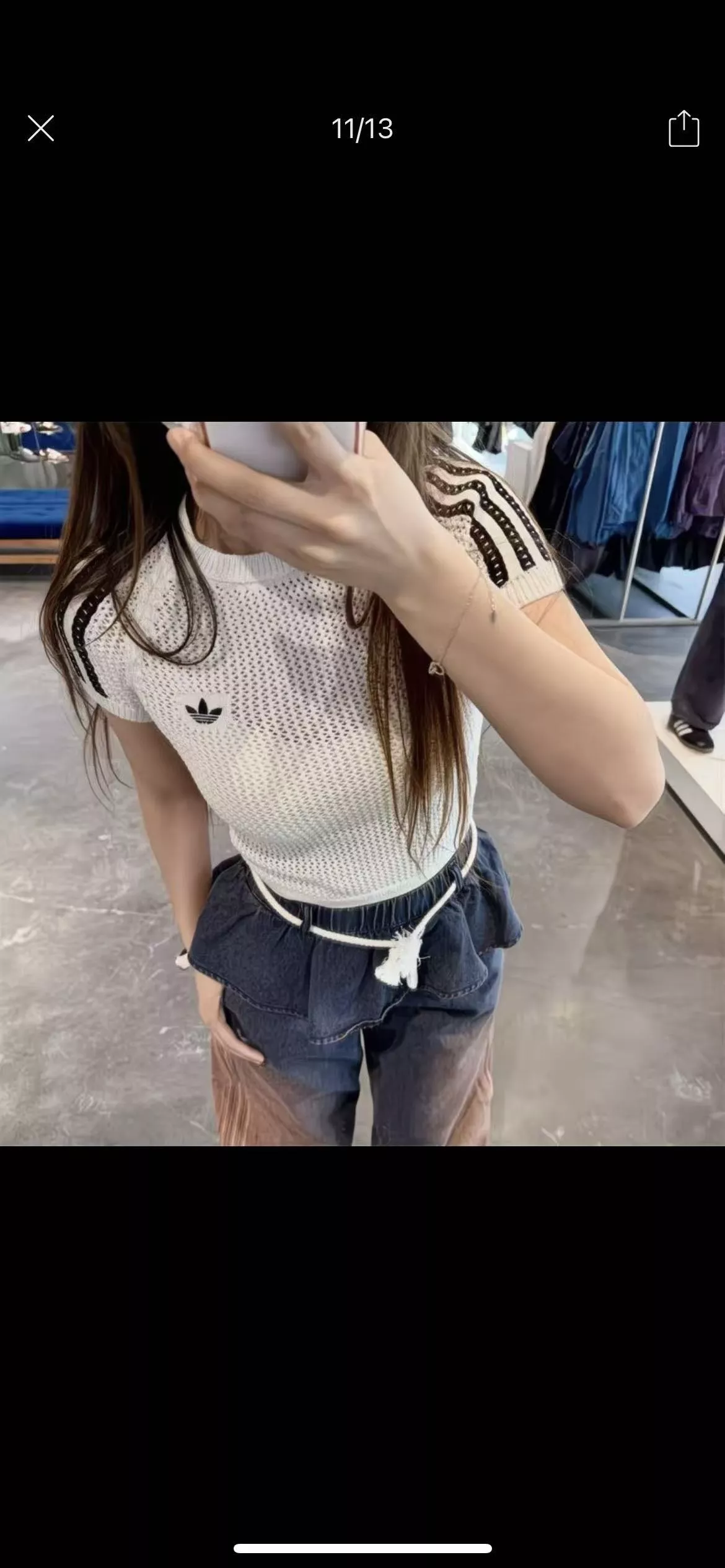 아디다스 메쉬 짜임 크롭 반팔 상의 상세 이미지 19