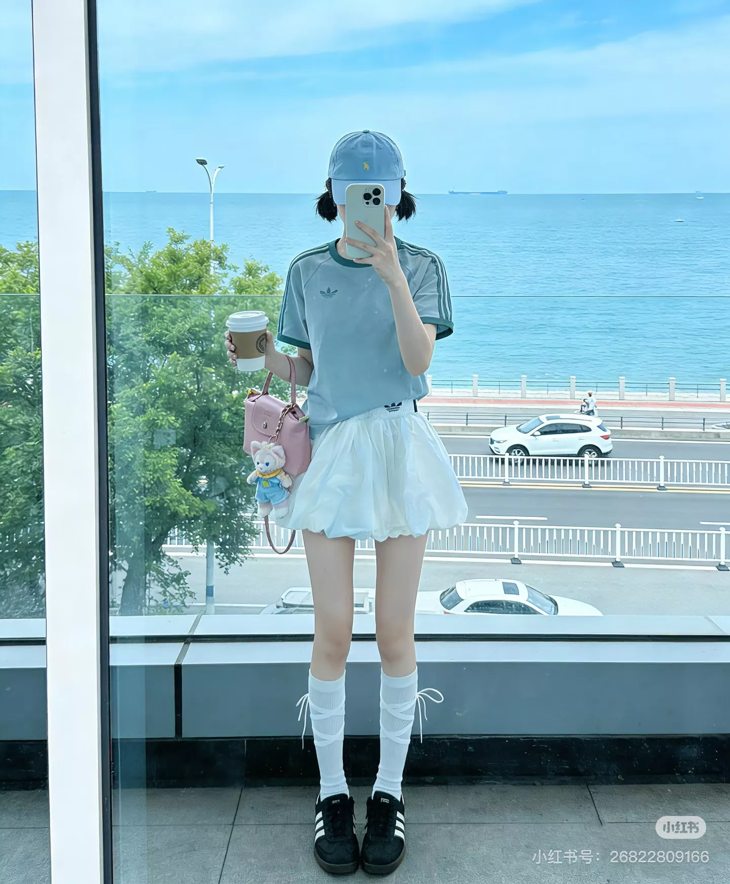 아디다스 삼선 배색 포인트 코튼 반팔 탑 상세 이미지 20
