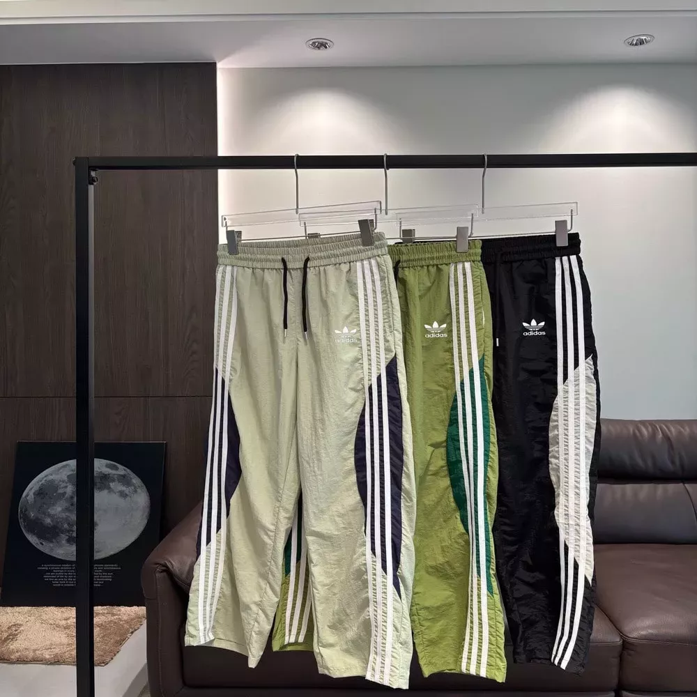 아디다스 삼선 배색 속건 와이드 팬츠