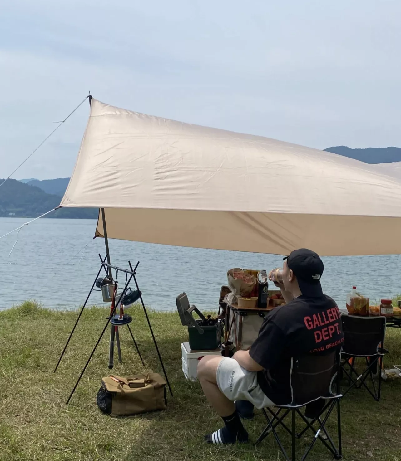 갤러리디파트먼트 워싱 블랙 레터링 루즈핏 반팔 탑 상세 이미지 15