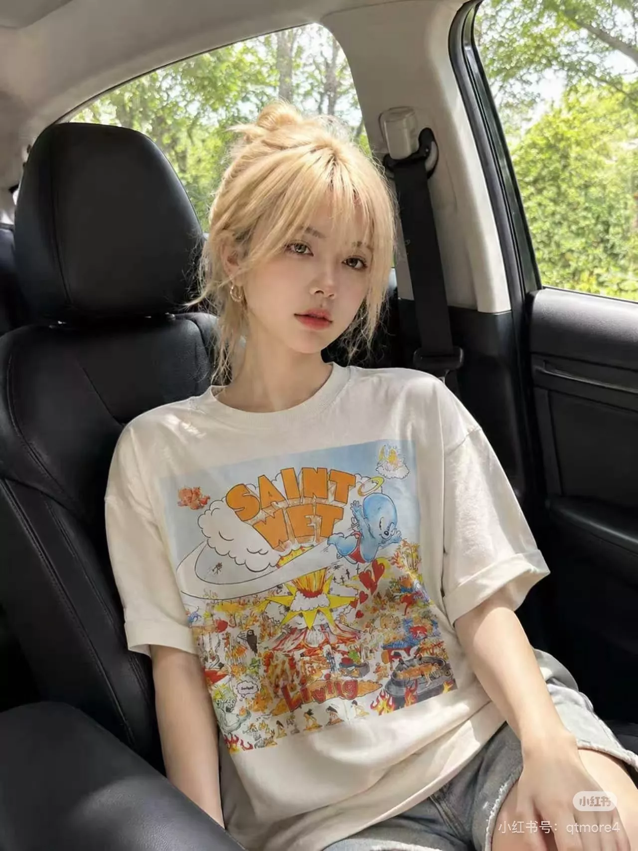 세인트미카엘 그래픽 드로잉 코튼 반팔 상의 상세 이미지 18