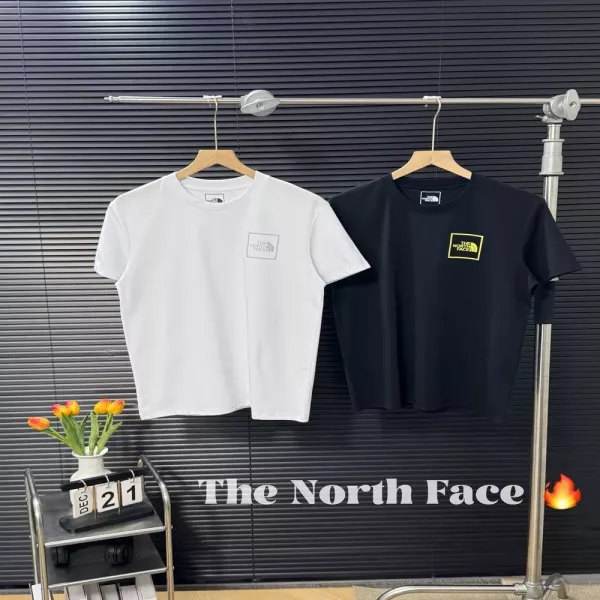 노스페이스 컬러 프린팅 오버핏 라운드 반팔 상의