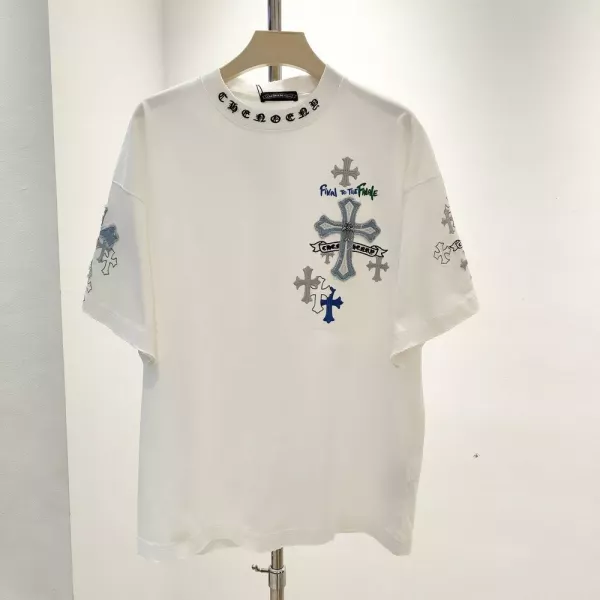크롬하츠 워싱 코튼 커플 반팔 탑