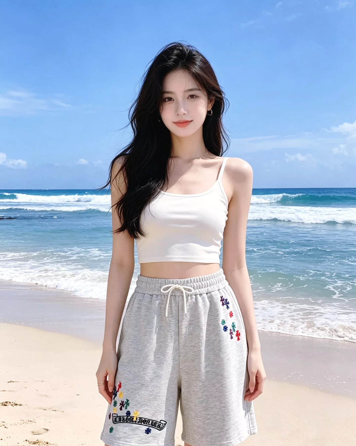 크롬하츠 플로럴 자수 포켓 쇼츠 상세 이미지 13