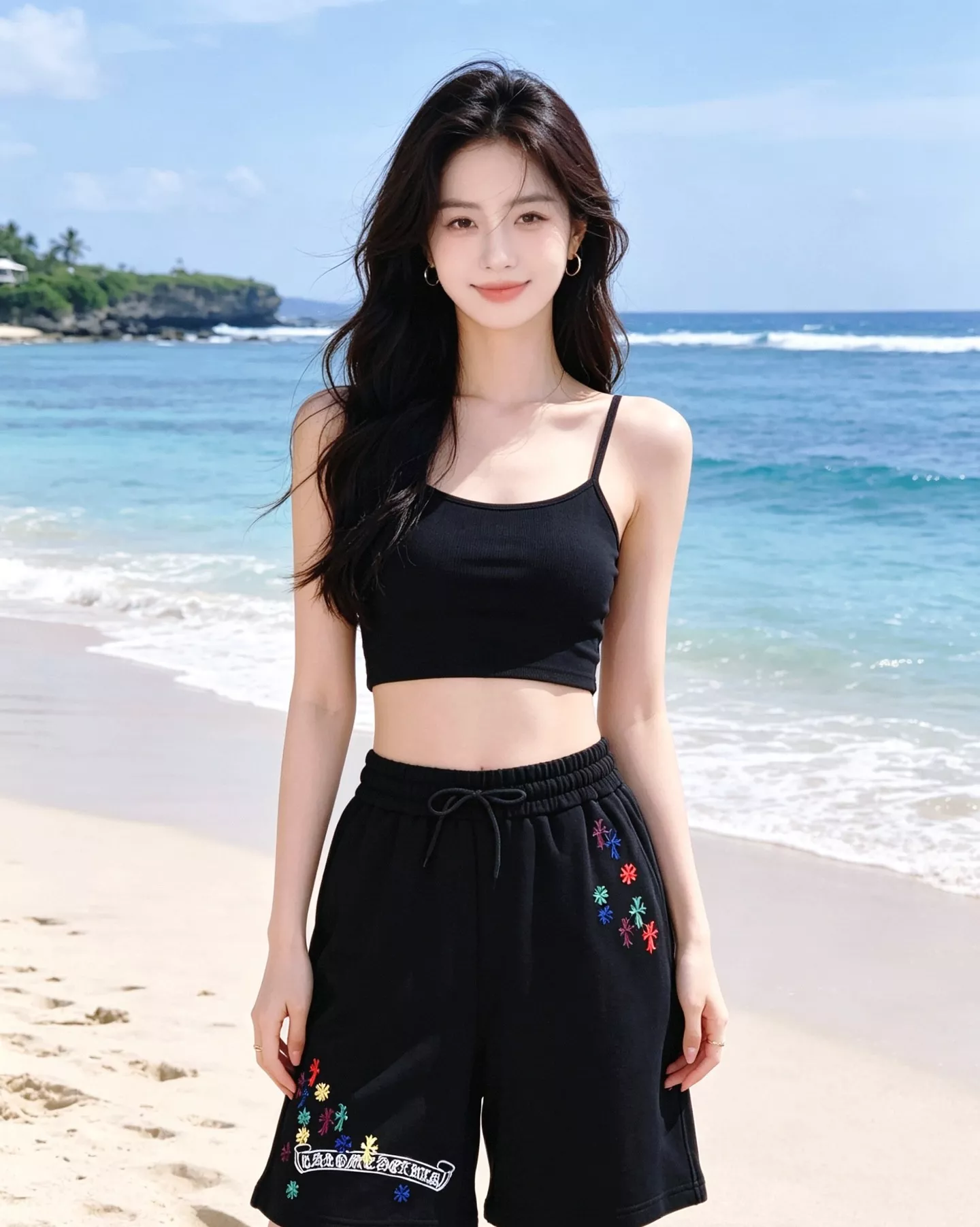 크롬하츠 자수 플라워 포켓 쇼츠 상세 이미지 12