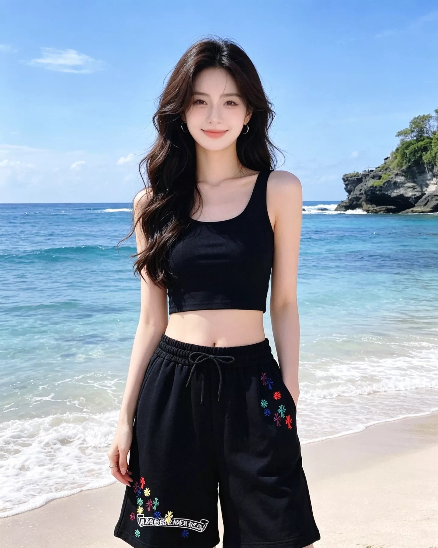 크롬하츠 자수 플라워 포켓 쇼츠 상세 이미지 11