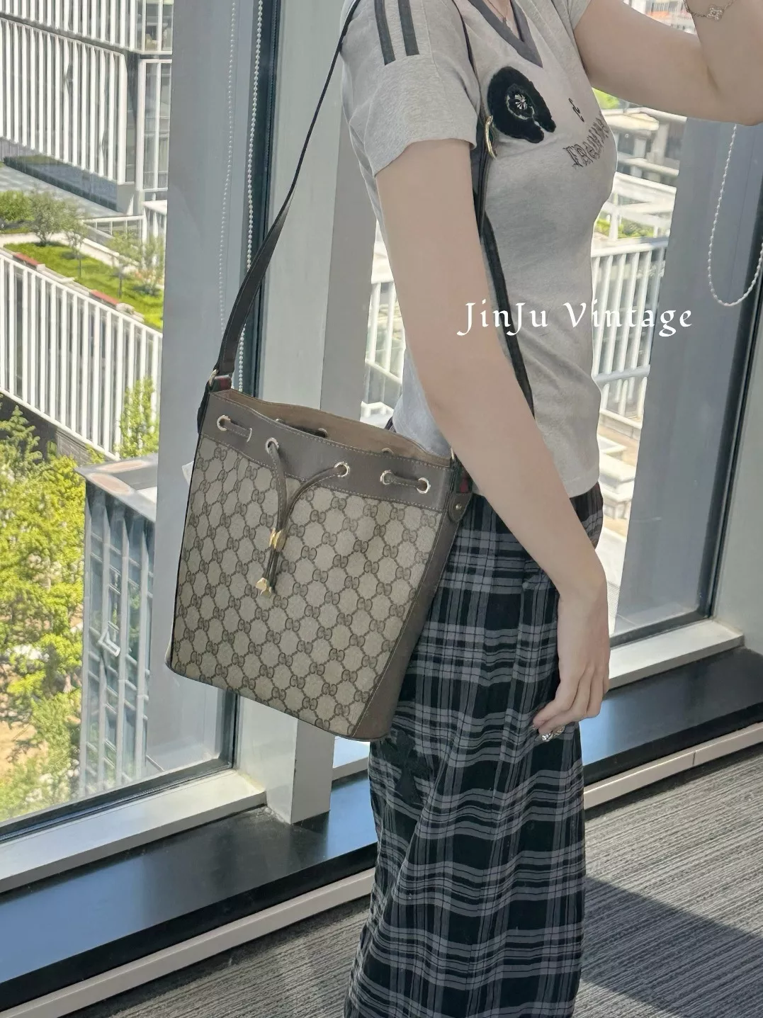 크롬하츠 린넨 체크 패턴 팬츠 상세 이미지 14