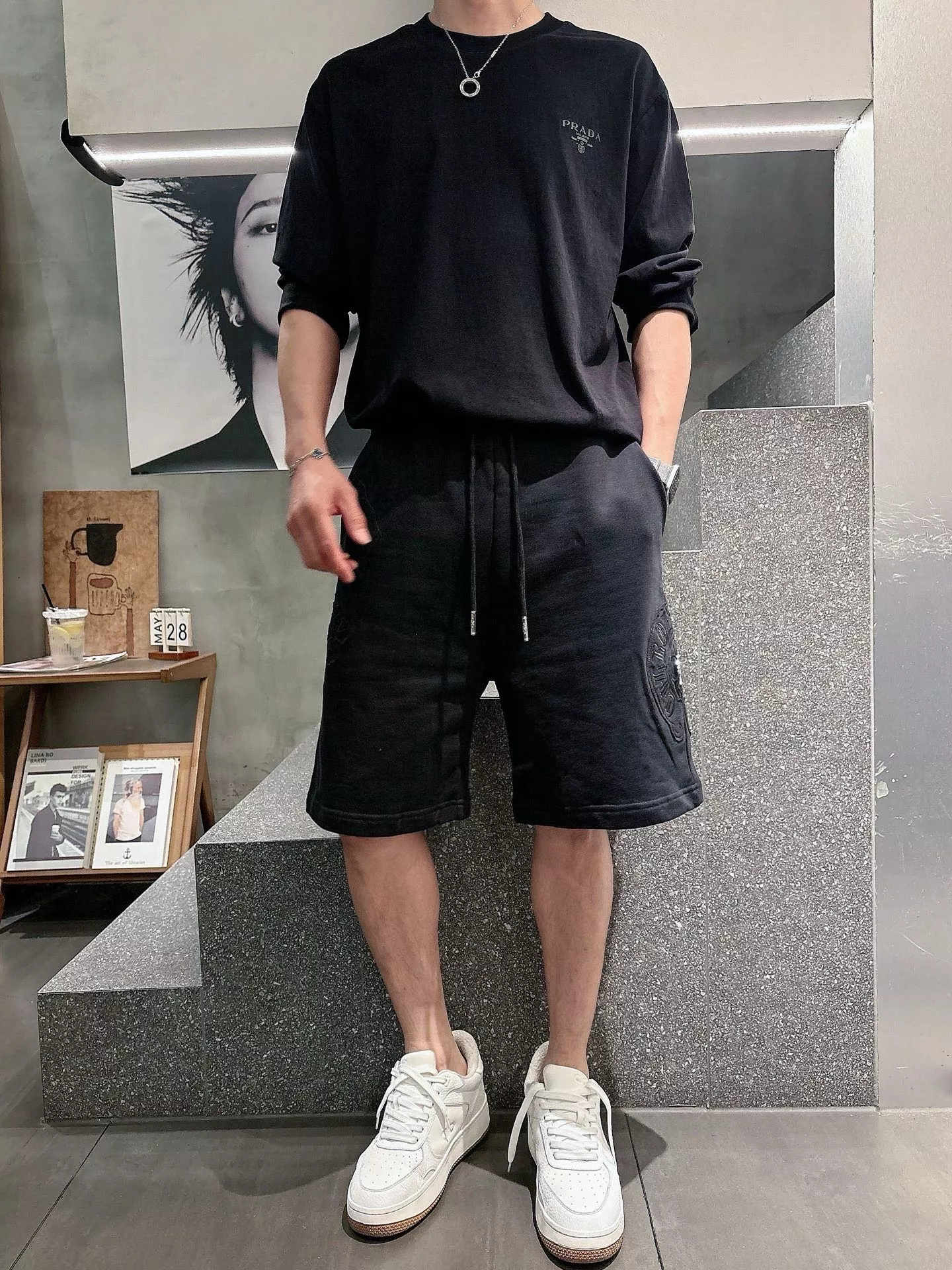 크롬하츠 패치 자수 포인트 코튼 쇼츠 상세 이미지 16