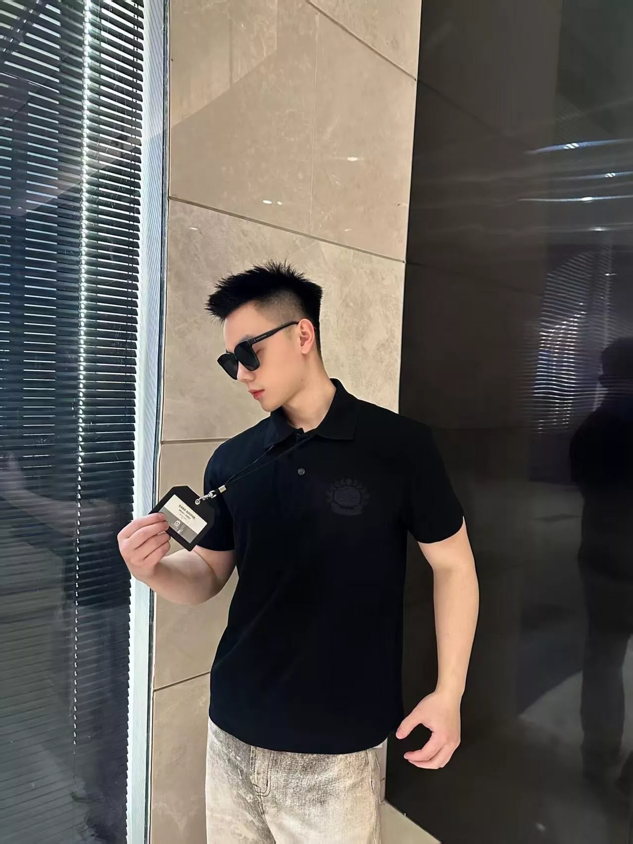 버버리 전마 로고 자수 폴로 반팔 상의 상세 이미지 14
