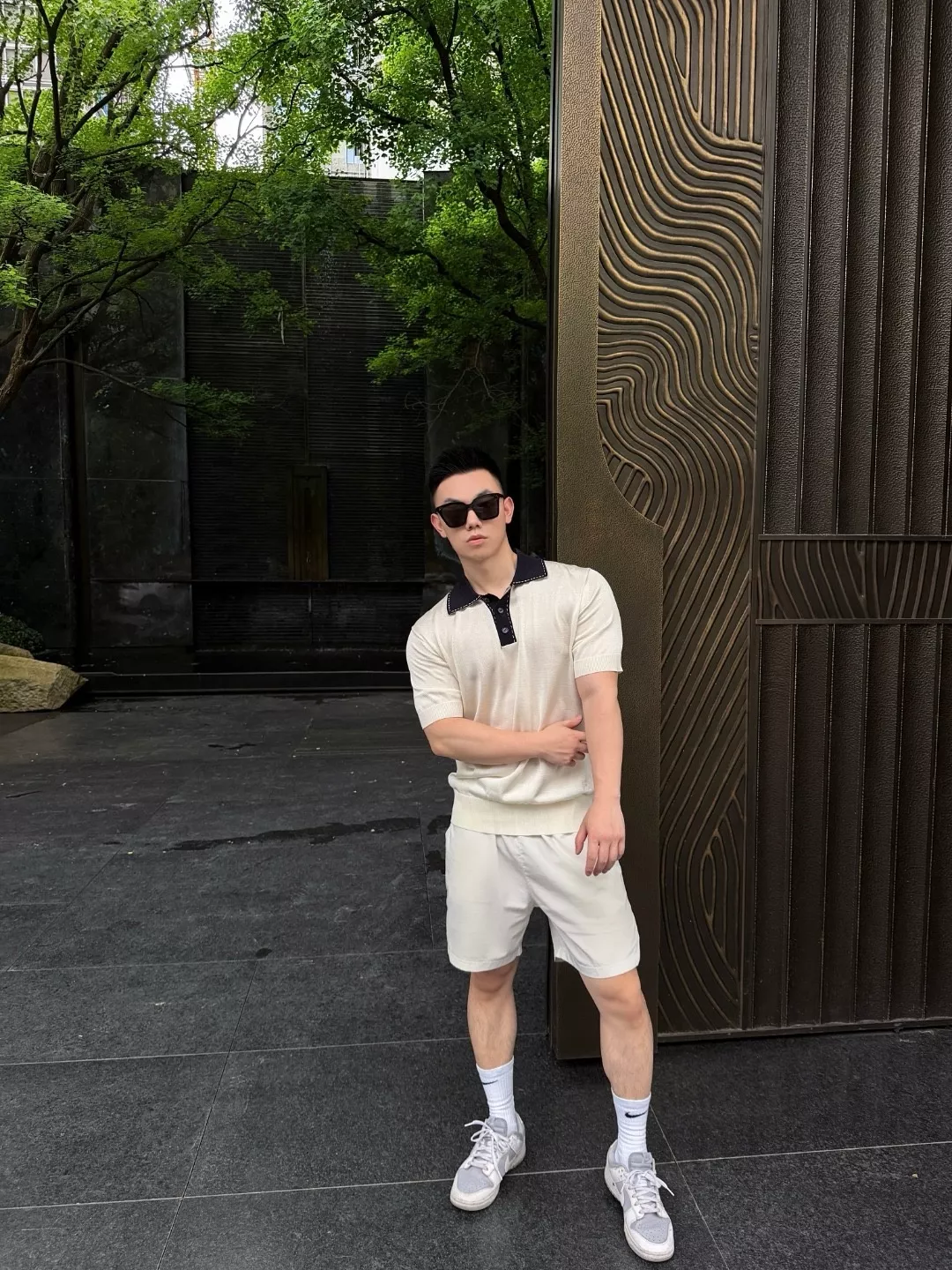 펜디 배색 카라 자카드 니트 폴로 상의 상세 이미지 13