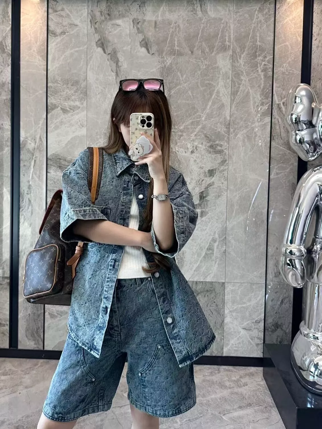 루이비통 모노그램 자카드 데님 셋업 상세 이미지 13