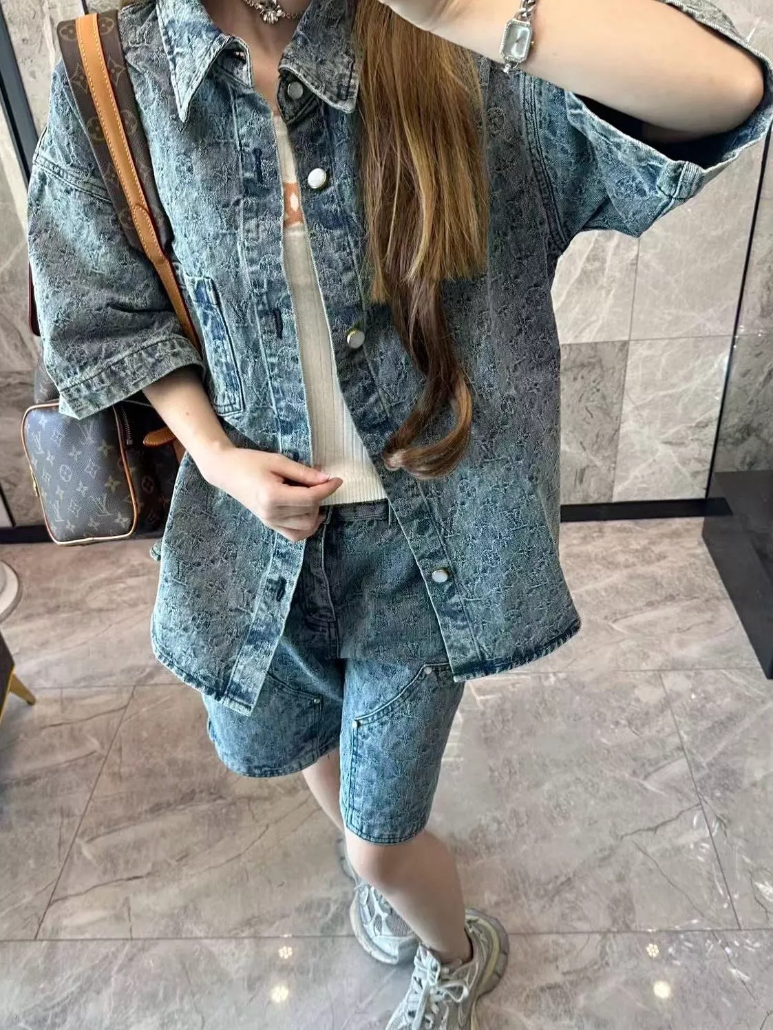 루이비통 모노그램 자카드 데님 셋업 상세 이미지 17