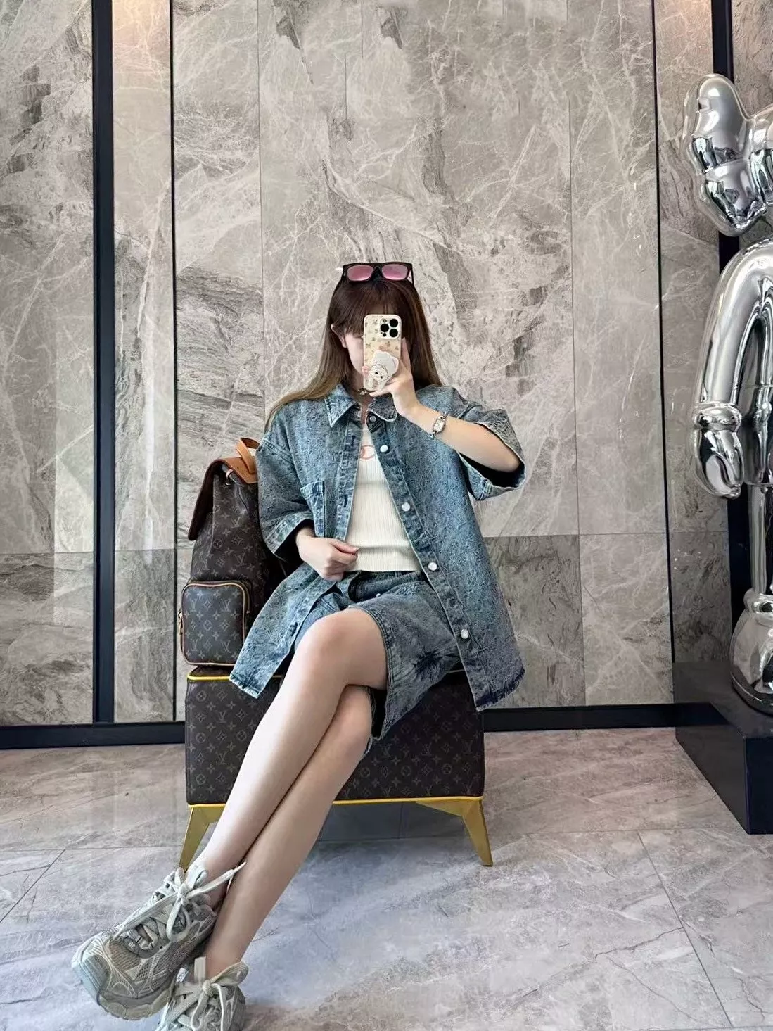 루이비통 모노그램 자카드 데님 셋업 상세 이미지 15