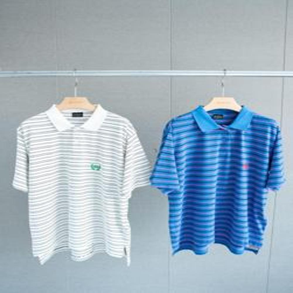 발렌시아가 25SS 더블 B 자수 스트라이프 피케 폴로 셔츠