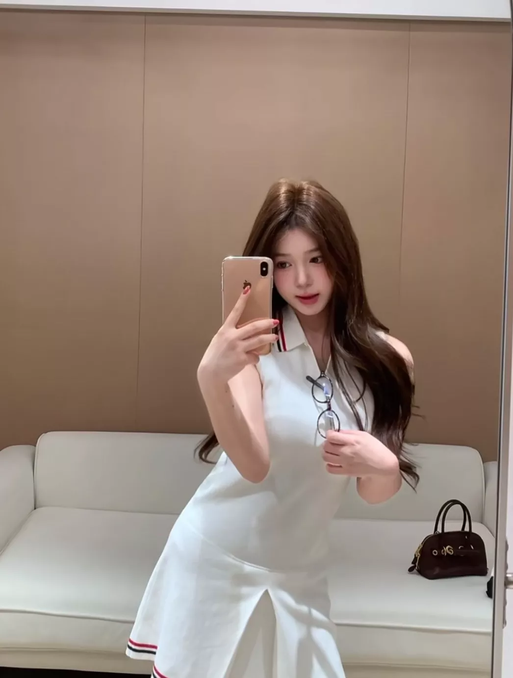 톰브라운 배색 카라 민소매 테니스 드레스 상세 이미지 25