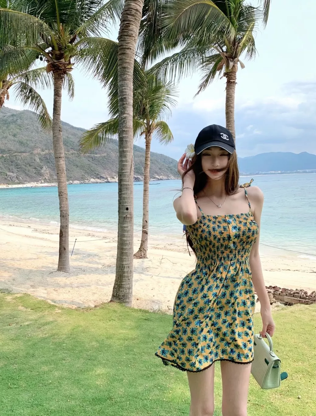 미우미우 플라워 패턴 슬리브리스 미니 드레스 상세 이미지 33