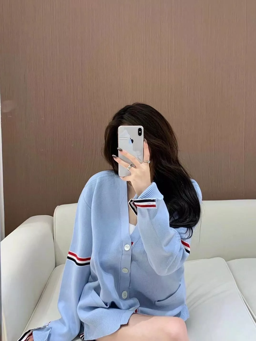 톰브라운 코튼 브이넥 니트 가디건 상세 이미지 18