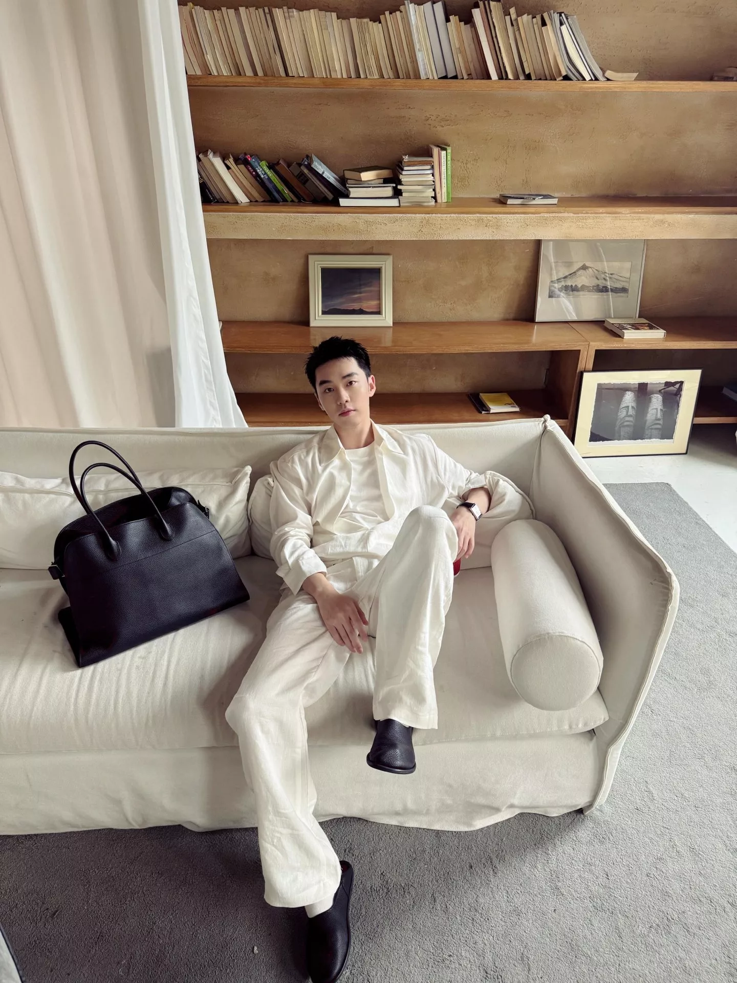 브루넬로쿠치넬리 드로스트링과 투턱 디테일의 울 팬츠 상세 이미지 41